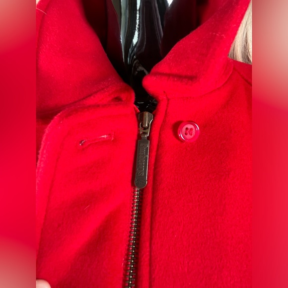 Red Wool Bomber-Style Coat - Picture 4 of 16